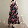 Новое хлопковое винтажное платье с цветочным принтом без рукавов больших размеров для женщин, повседневное свободное длинное летнее платье