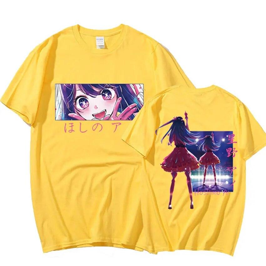 Japanese Anime Oshi No Ko Tee Shirt Unisexga Kawaii Ai Hoshino Graphic T-Shirt Unisex WoUnisex Aesthetics 100% Cotton T-Shirts Streetwear