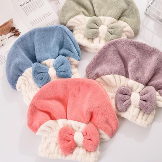 Полотенце для волос с бантом, сухие волосы, тончайшее волокно, отличное двухслойное полотенце для душа, принадлежности для ванной комнаты