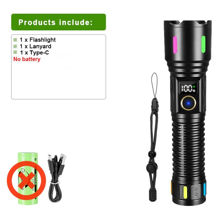 80000LM Мощный светодиодный фонарик USB перезаряжаемый мощный фонарик с дальним зумом фонарик для рыбалки на открытом воздухе