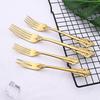 Gold Luxury Dinner Set Western Gold Plated Dinnerware Cutlery 18/10 Stainless Steel Vintage Kitchen Untensile Knife Fork Set