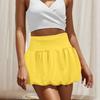 Ladies' Fashion Solid Color High Waist Skirt Double Layer Bubble Skirt Skirt