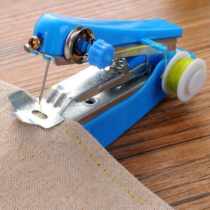 Home Handheld Sewing Machine Protable Outdoor Travel Clothes Fabrics DIY Stitchin Sew Tool Mini Manual Stitch Needlework Machine