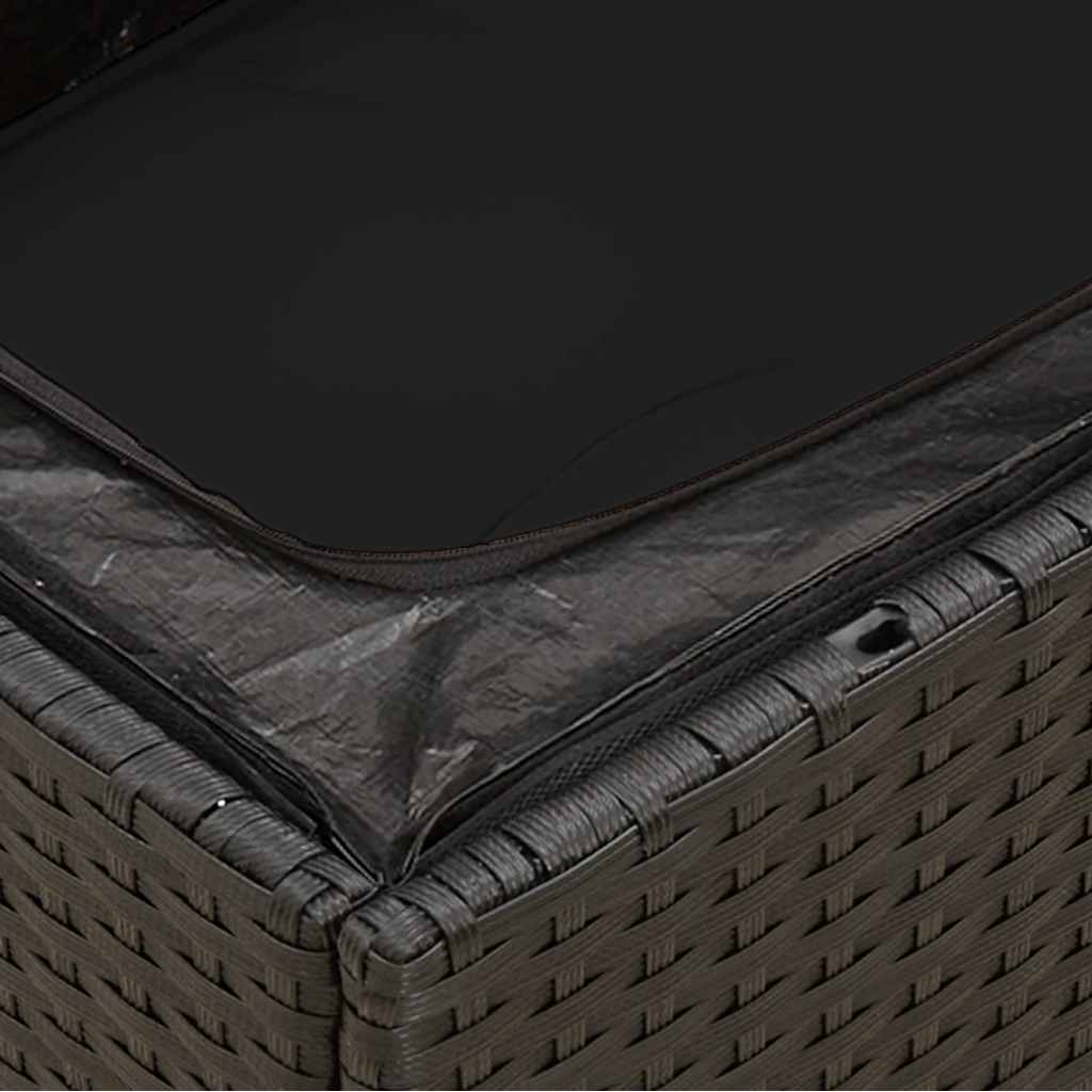 Garden Corner Sofa with Cushions Black Poly Rattan