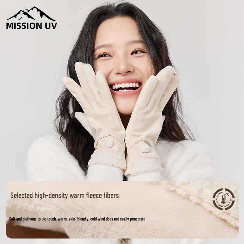 MISSION UV Женские велосипедные ветрозащитные вязаные перчатки на флисовой подкладке MUS073