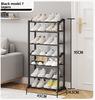 Multilayer Wavy Shoe Rack Home/Dorm - Space Saving Detachable Shoe Organizer for Entryway Holds 8-15 Pairs, Sturdy & Lightweight