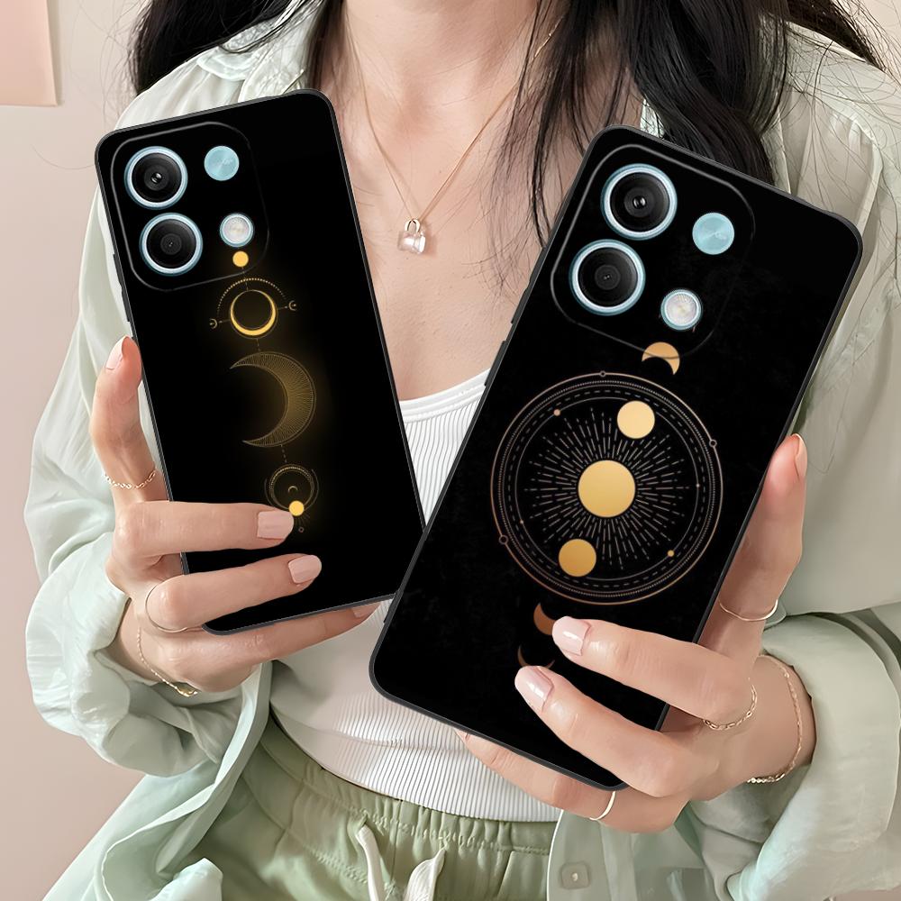 Чехол для мобильного телефона Солнце Луна для Xiaomi Redmi Note 14 13 12 11 S Pro Plus 4G 5G Цветная печать Чехол Роскошный Чехол Красивый