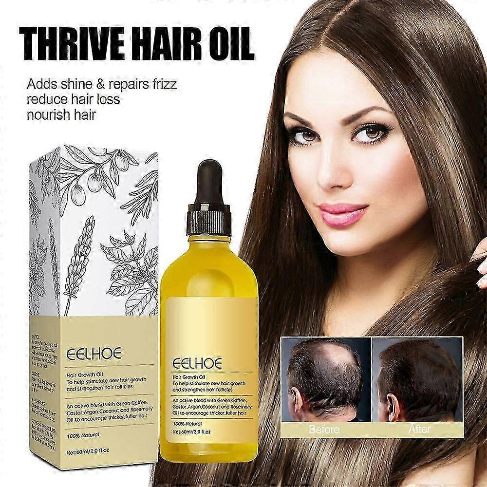 3Pcs Natural Hair Growth Oil, Veganic Organic Natural Hair Growth Oil 60ml