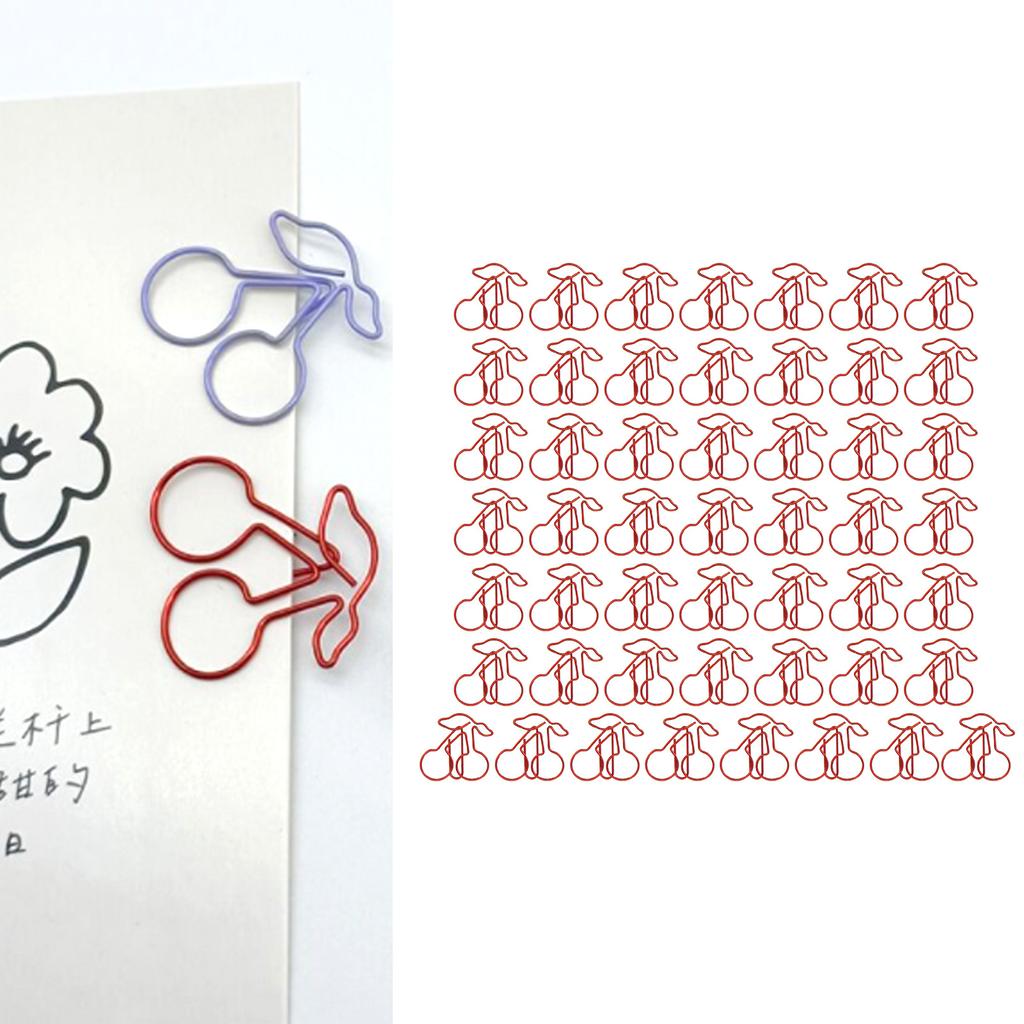 50 шт. Бумажные скрепки Противоскользящие Портативные Изысканные Форма фруктов Органайзер для документов для дома