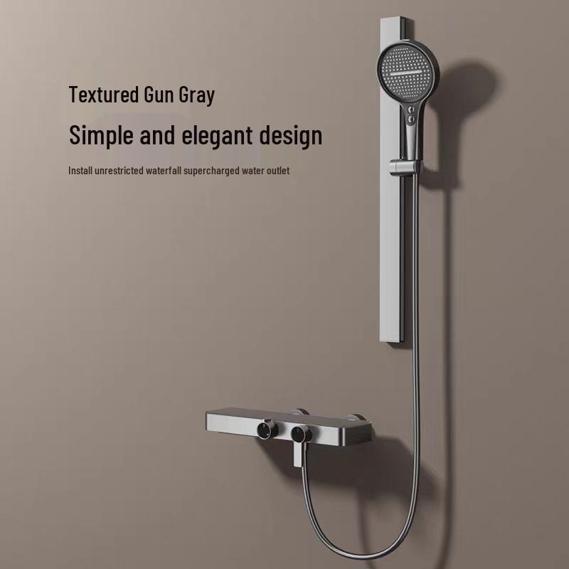 Роскошная полностью медная лейка тропического душа с большой полкой и регулируемым контролем температуры