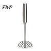 Easy Clean Food Crusher Stainless Steel Potato Masher, Wooden Handle Press for Baby Non Slip Grip Masher Puree, Manual Crusher, Kitchen Gadget Mashed