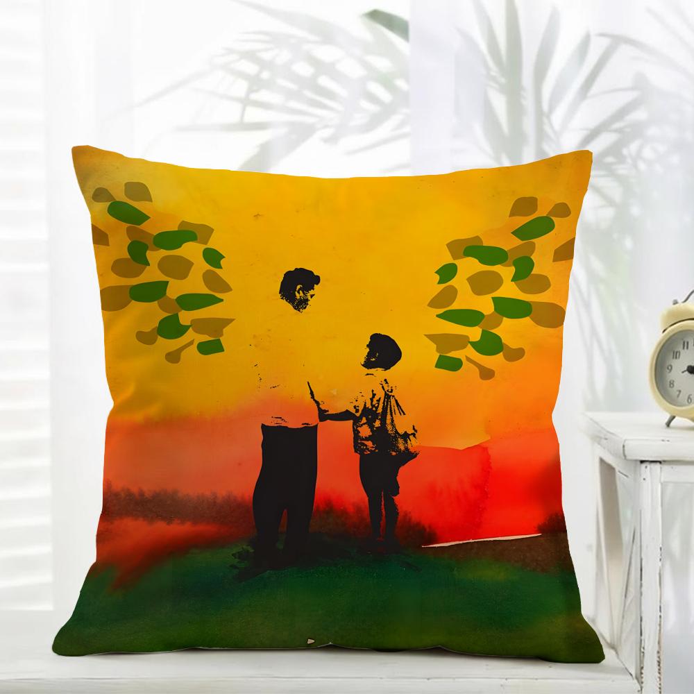 Casual daily Anime Movie KKikujiro Cushion Cover Daily Washable Linen Pillowcase Soft for Sofa Bed Home Room Decor