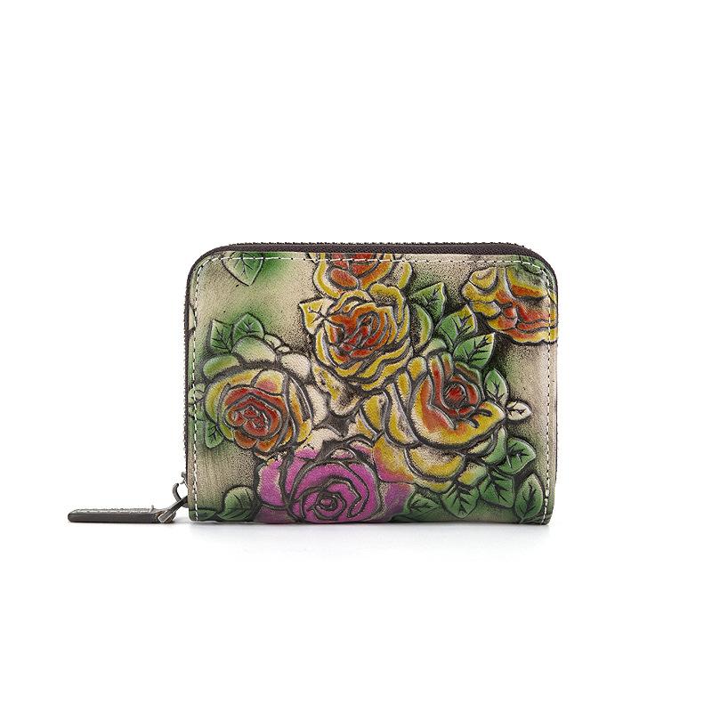 Card Bag Women's Vintage Embosed Coin Purse Mini Large Capacity Multi-card Slot