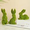 Easter Rabbit Garden Decoration Statue Flocking Moss Animal Decorative Figurine Indoor Outdoor Home Kitchen Shelf Desk Ornament