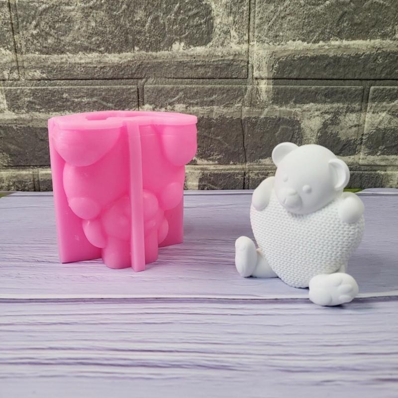 Крючком Сердце Медведь Силиконовые Формы для Свечей Мыла Шоколада Конфет Торта Мастики Украшения Цемент Гипс Силиконовые Формы