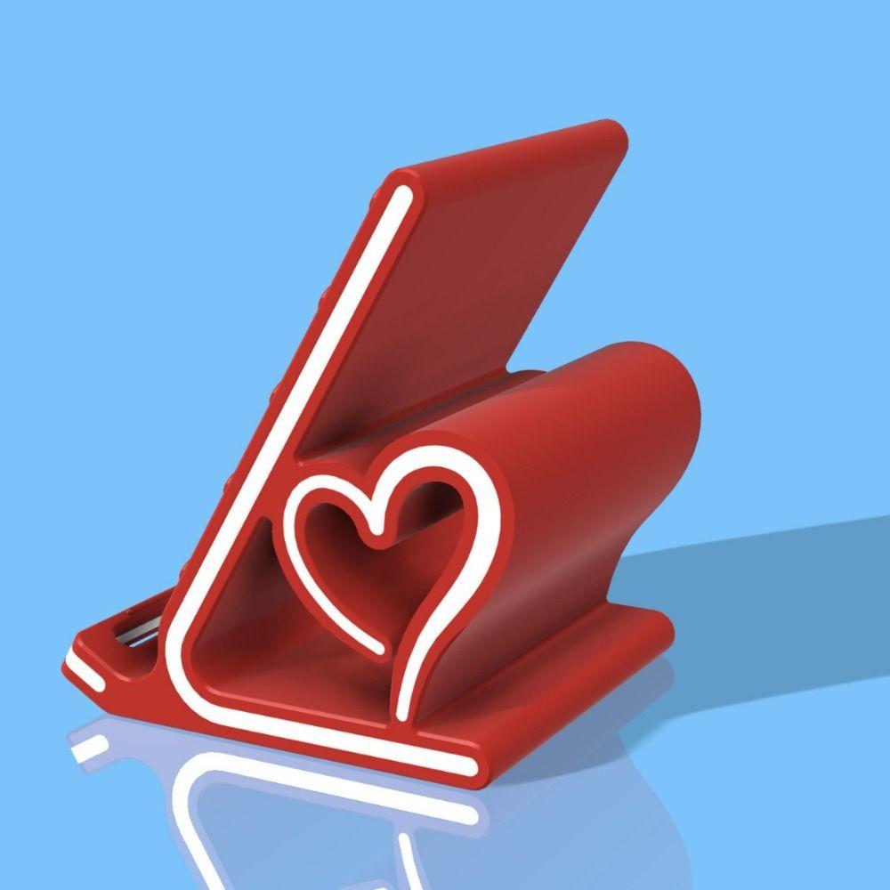 Anti-slip Heart-shaped Phone Stand 3D Printed Smartphones Support Bracket Tabletop Organizer