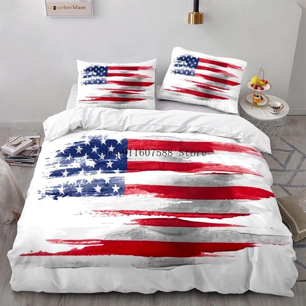 Комплект пододеяльника с национальным флагом размера кинг, креативный комплект постельного белья с американским флагом для подростков и взрослых, пододеяльник из микрофибры, ретро комплекты для кровати