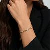 Титановый браслет с инкрустацией бриллиантами в форме сердца для женщин, 18 карат золота, роскошный, премиальный, не тускнеющий, изделия из нержавеющей стали