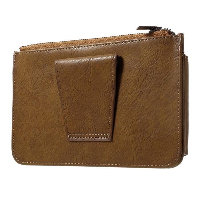 Étui À Ceinture Horizontale - Leagoo - Z10 - Cuir Synthétique - Marron - 15,5 X 9,0 X 1,3 Cm