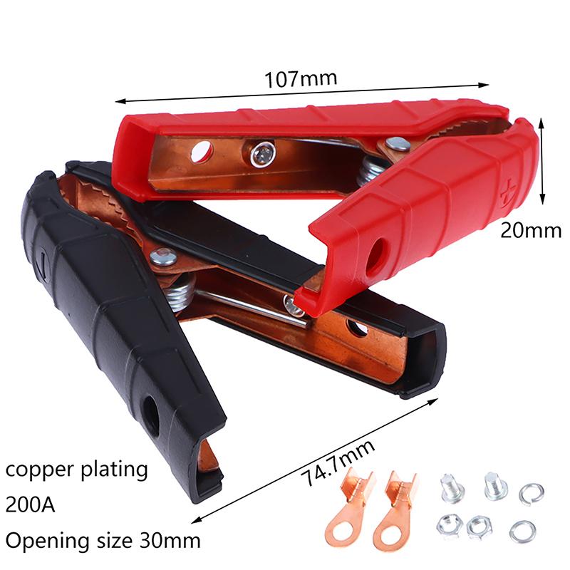 2 шт. 100-500А Сверхмощный зажим типа «крокодил» Клемма Электрическая Аккумуляторная Крокодил Зажим Тестовый Разъем Для Пусковых Кабелей Буст