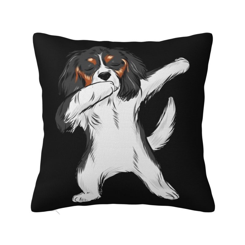 Custom Cavalier King Charles Spaniel Family Group Pillow Case Sofa Dog Modern Cushion Cover Square Pillowcase