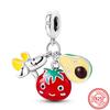 Медь 925 пробы Ананас Банан Клубника Арбуз Мороженое Летняя подвеска Бусины Подходят для оригинального браслета-шарма Pantaro DIY Циркон