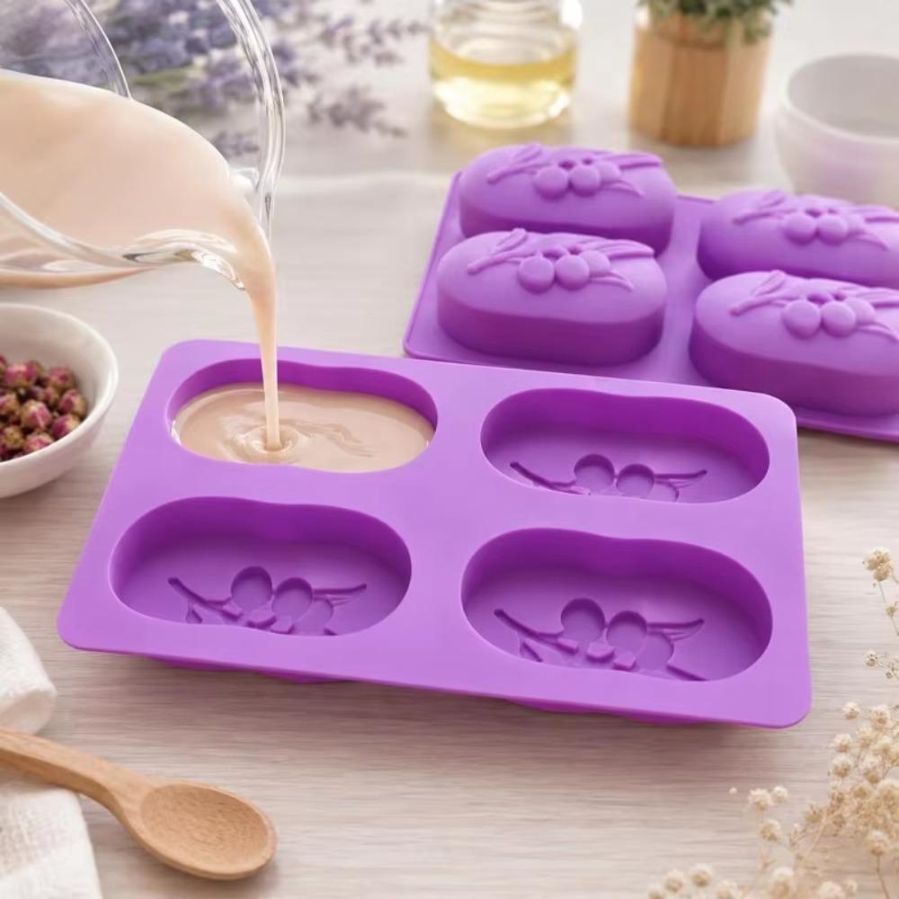 Olive Branch Leaves Shaped Mold 4-Cavity Handmade Candle Mold New Baking Cake Mold Candle Making