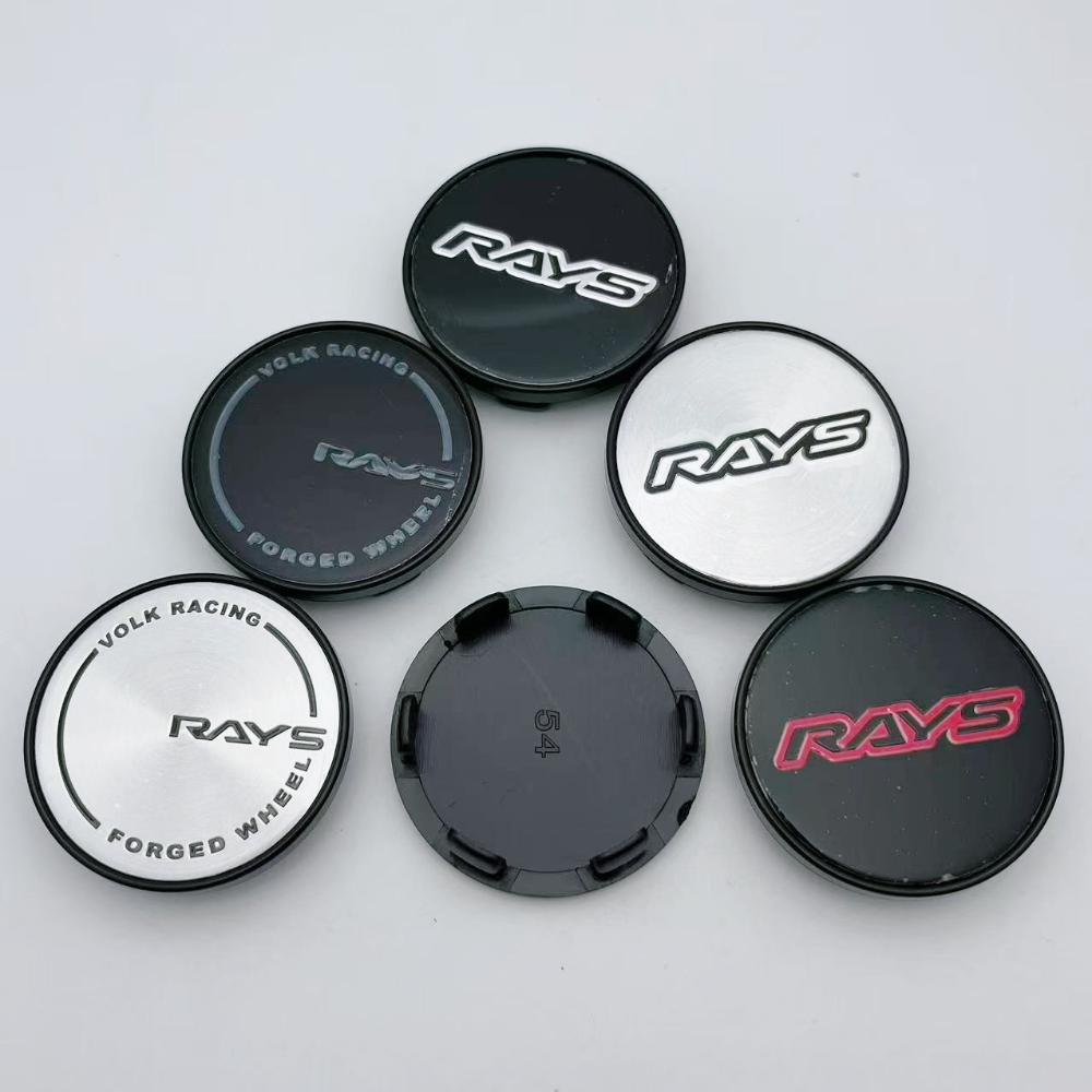 4pcs 54mm Car Wheel Center Caps With RAYS Logo Emblem Wheel Centre Cover Auto Rims Dust Cover Hubcaps Car Styling Accessories