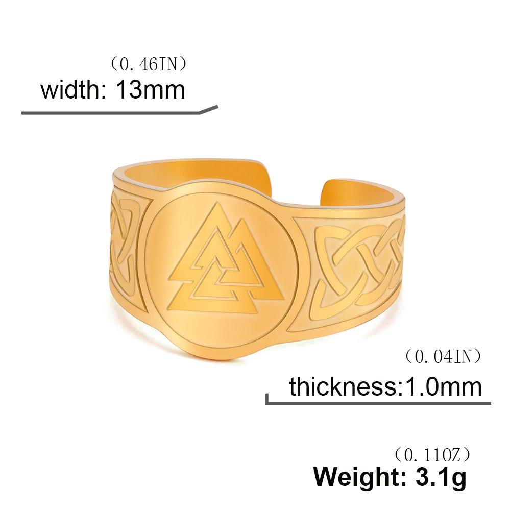 Nordic Valknut Ring Stainless Steel Celtics Knot Amulet Talisman Protection Finger Ring Jewelry Gift for Men Women