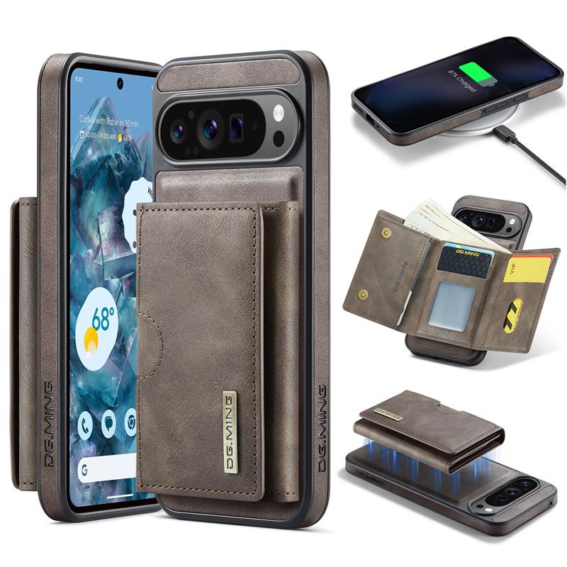 Кожаный чехол-книжка 2-в-1 со съемной магнитной крышкой для Google Pixel 10 Pro XL Pixel 9 Pro Pixel 8 Pro, винтажный кошелек с карманом для карт, задняя крышка, коке