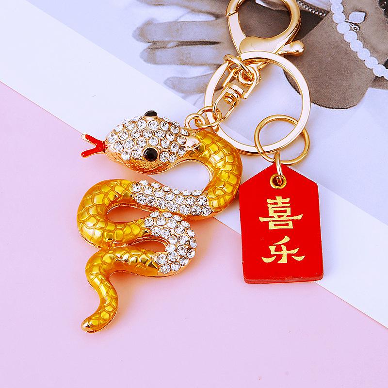 Креативный китайский зодиакальный брелок-подвеска в виде змеи, изысканный мультяшный брелок-змея, украшение для рюкзака, аксессуары, подарки