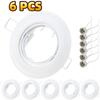 6Pcs Frame for Recessed Ceiling Spot Light with GU10 Lamp Holder Tilt Adjustable GU10 Downlight Fitting for 50mm Spotlight Bulb