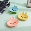Cute Bunny Soap Box Cartoon Smiley Soap Holder Box Double Layer Bathroom Soap Holder Dish Storage Plate Tray Home Shower Supplie