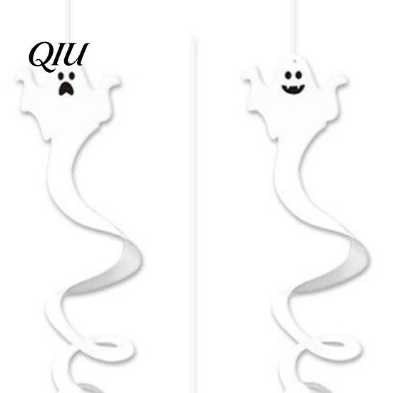 Spooky Halloween Party Ornaments 8 Pcs Hanging Ghost Swirl Decoration, White Ceiling Horror Theme Decorations Swirls Streamers for Home Office Haunted