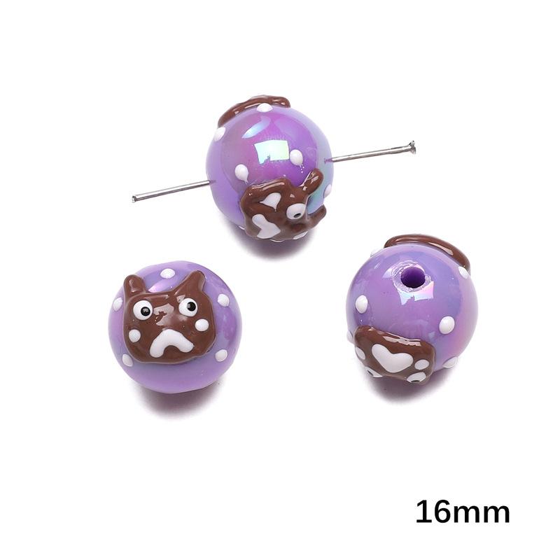 Handmade Beads Acrylic Double-sided Hand-painted Round Beads Graffiti Handmade Beads Diy Weaving Cell Phone Chain String Loose Beads Material