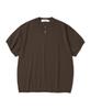 KNITTED Shellon Cooling Single Crop Henley Neck Knit Brown