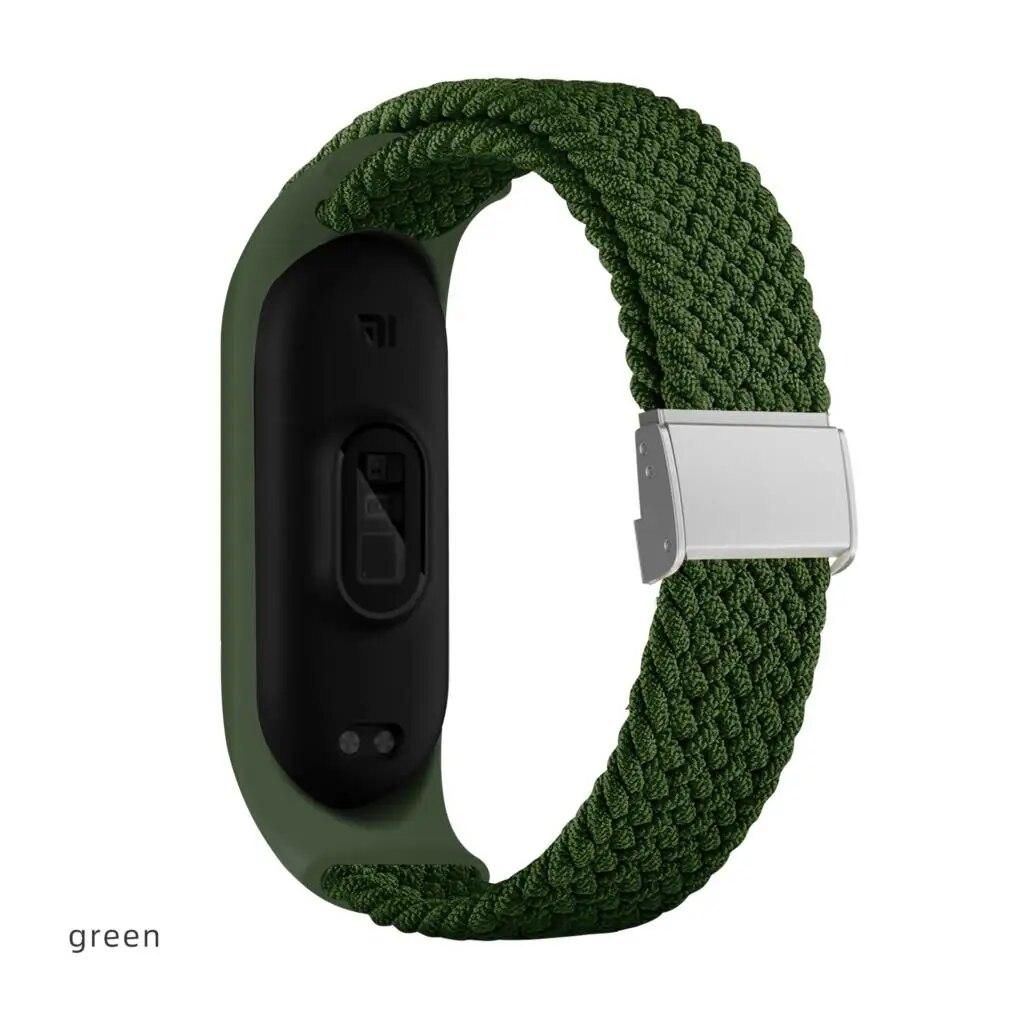 Тканый нейлоновый ремешок для Mi Band 8 7 6 Эластичный регулируемый нейлоновый браслет для Xiaomi Mi Band 4 3 5 6 7