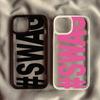 Креативный розовый чехол SWAG для iPhone 17 16 Pro 15 14 13 12 11 XR XS Max 7 8Plus Простой Ударопрочный Прозрачный Жесткий Чехол