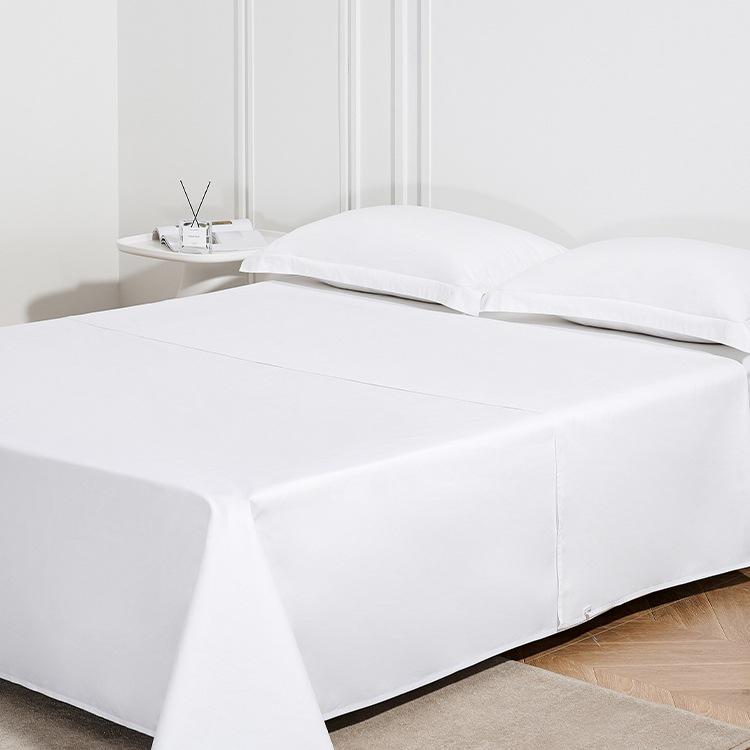 White Hotel-Quality Cotton Sateen Fitted Bed Sheet