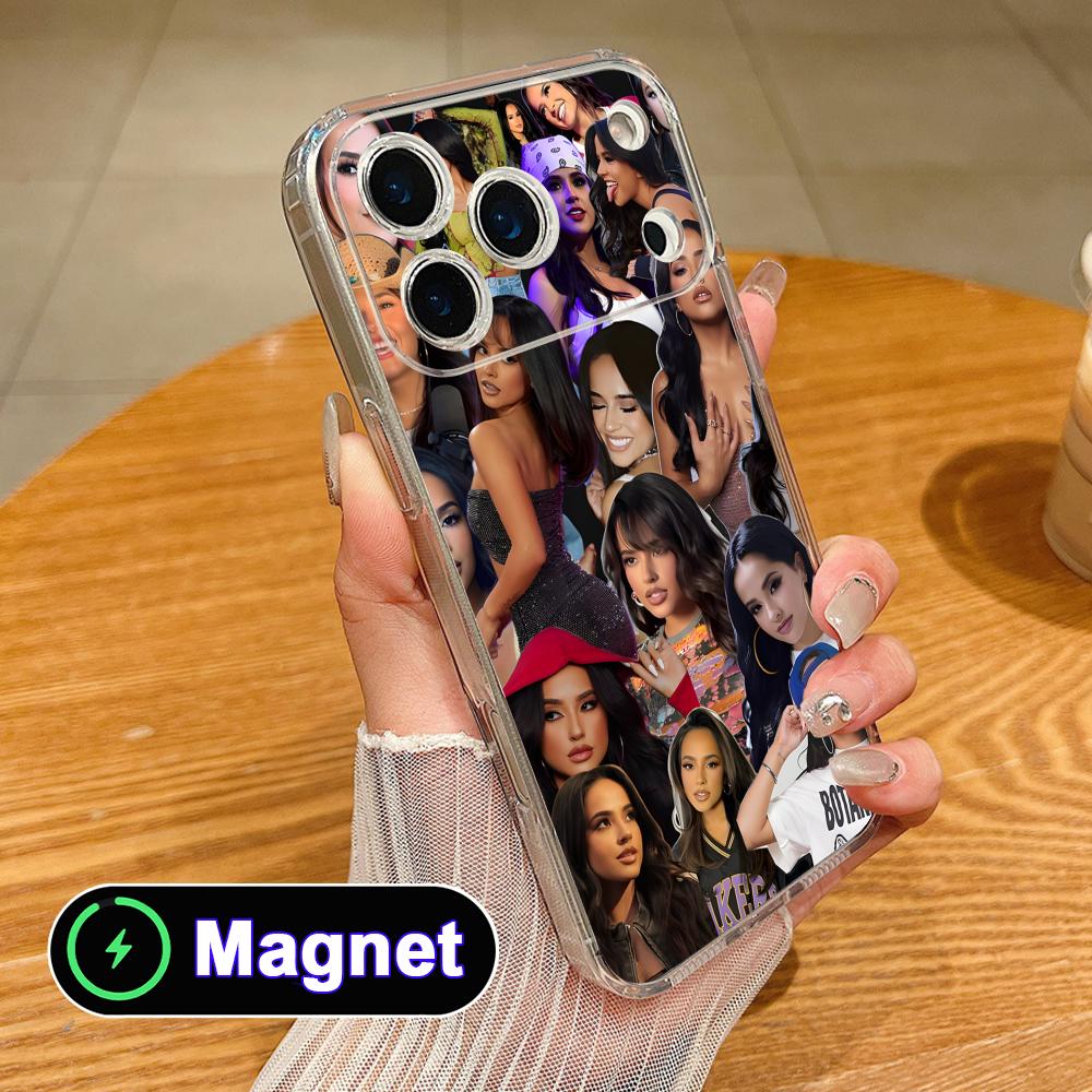 Модный прозрачный чехол Becky G из ТПУ с поддержкой MagSafe для iPhone 17 16 15 14 13 12 11 Air Pro Max Plus Mini, цветной чехол