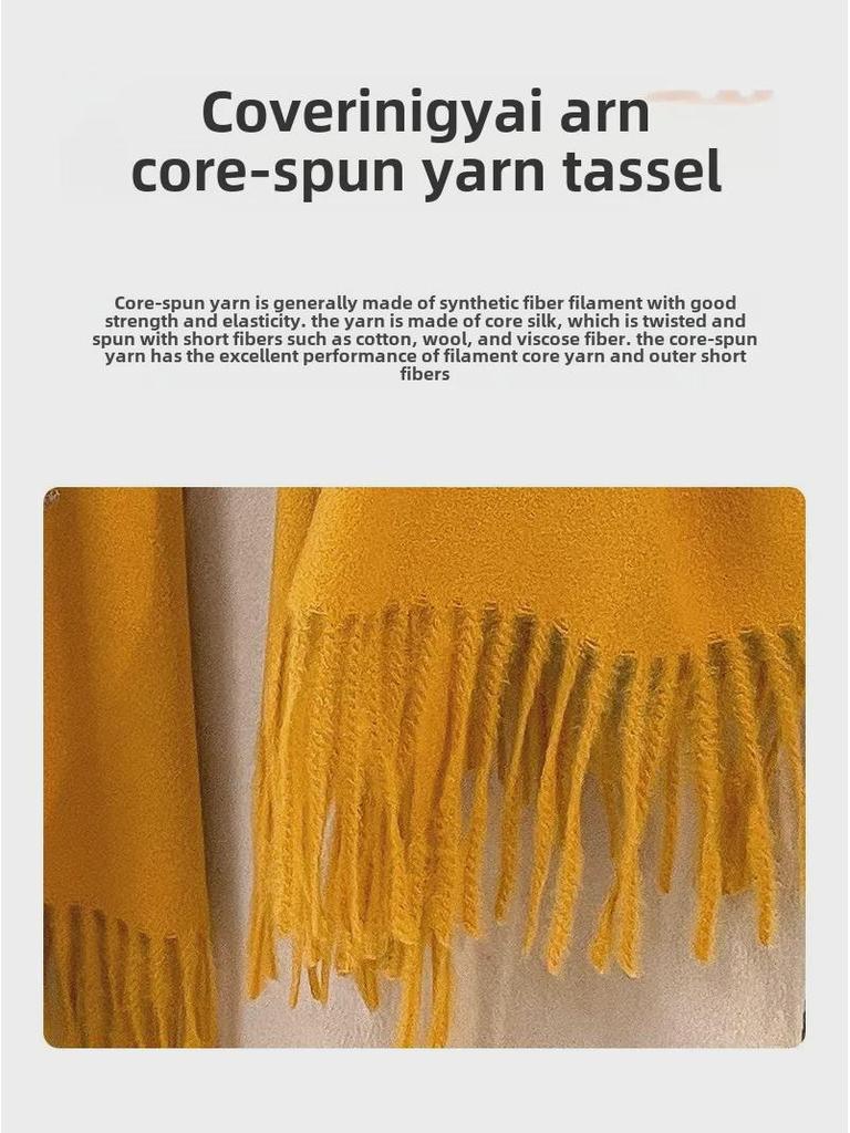 2024 Retro Ethnic Style Embroidered Imitation Cashmere Scarf - Warm & Versatile Fashion for Autumn/Winter