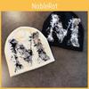 Letter M Knitted Beanie Hat For Women Warm Winter Fashion Gift Accessory