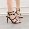 Hot Sales Style Retro Sexy Nightclub High Heels Patent Leather Metal Rivets Classic Sandals Casual Banquet Women's High Heels