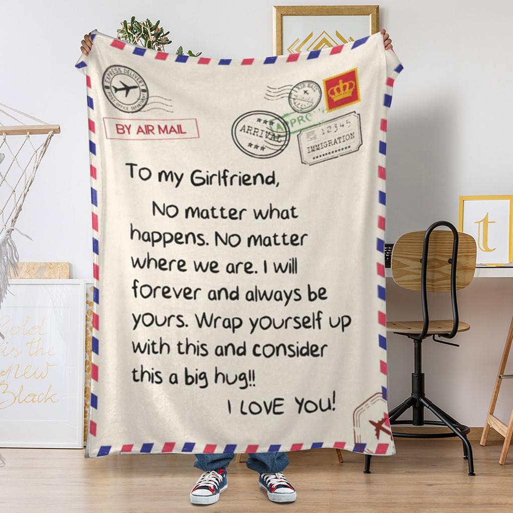 Flannel Digital Printed Blanket Bed Blanket Small Throw Blanket Four Seasons Envelope Themed Flannel Blanket Holiday Giveaway Gift