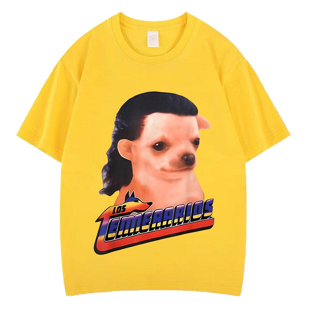 Los Temerarios Dog Funny Meme Tshirts Unisex Unisex Fashion Hip Hop Short Sleeves T Shirt Cotton Casual Hiphop Tshirt Streetwear