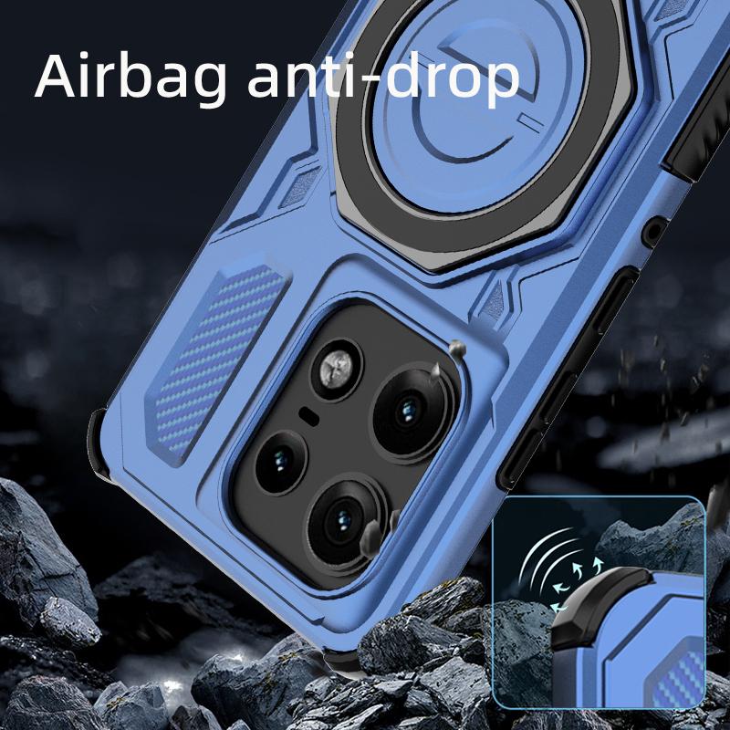 KEYSION Shockproof Magnetic Case for Motorola Edge 50 Pro 5G Upright Live Metal Ring Stand Phone Back Cover for MOTO Edge 50 5G