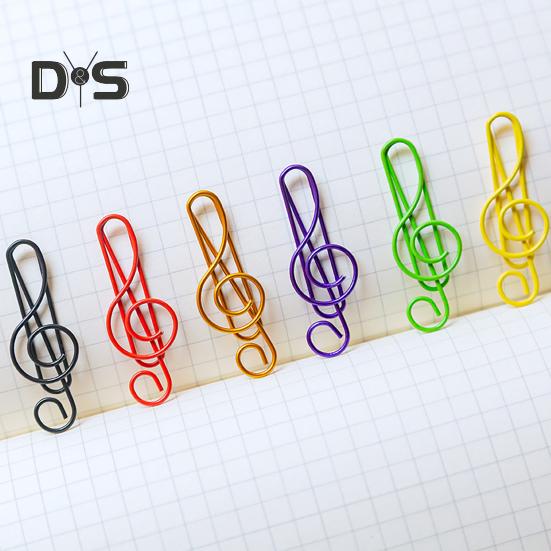 100Pcs Music Note Paper Clips Treble Clef Design Strong Clamping Force Music Page Holders Office School Supplies
