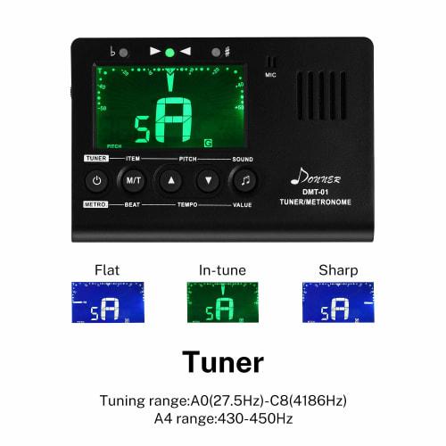 Donner DMT-01 3-in-1 Digital Metronome, Tuner, and Tone Generator for Guitar, Piano, Trumpet, and Chromatic Instruments