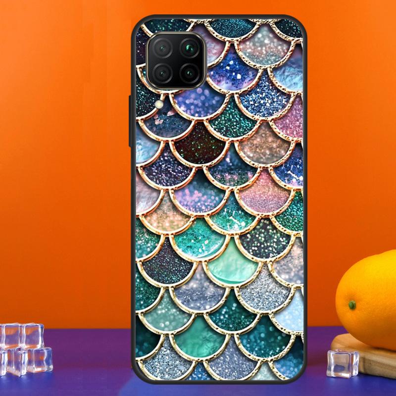 Акварельные поддельные чешуйки русалки для Huawei Nova Y90 Y91 Y60 Y70 Y72 Y61 9 10 SE 12i 12s 11i 5T P60 Pro P20 P30 P40 Lite Чехол