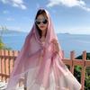 Summer Seaside Thin Sun Protection Beach Towel for Women Taking Photos with Versatile Vacation Fashion Gauze Soft Silk Scarf Sunshade Scarf